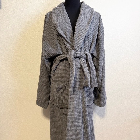 OPH Ozan Premium Home Dark Grey Sorano Turkish Cotton Bathrobe Robe - L /XL - Picture 5 of 10